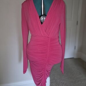 BCBGMaxAzria Asymmetrical Pink Dress